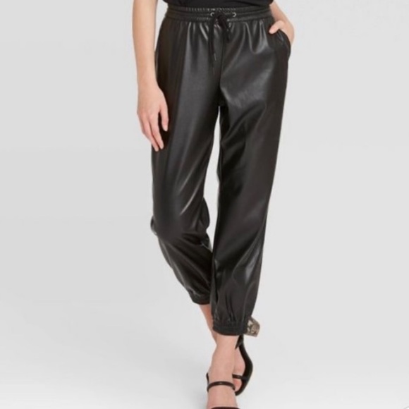 a new day Pants - Faux Leather Joggers